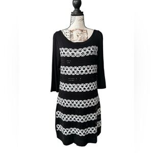 White House Black Market little black and white dress with sequins size medium
